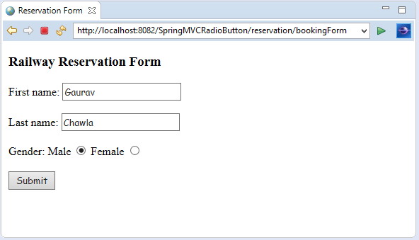 Spring MVC Form单选按钮