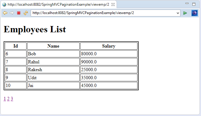 Spring MVC分页示例